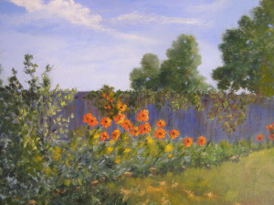 Backyard Poppies, oil ~ Gerri Bradford